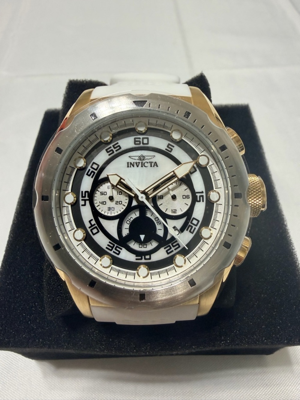 Invicta White and Gold Sport Chronograph Men’s Watch